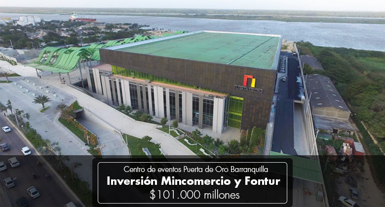 Centro de Eventos Puerta de Oro, Barranquilla. Inversión de Mincomercio y Fontur $101.000 millones