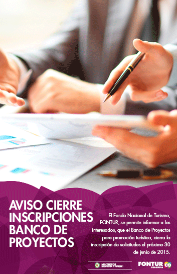 Aviso cierre inscripciones banco de proyectos