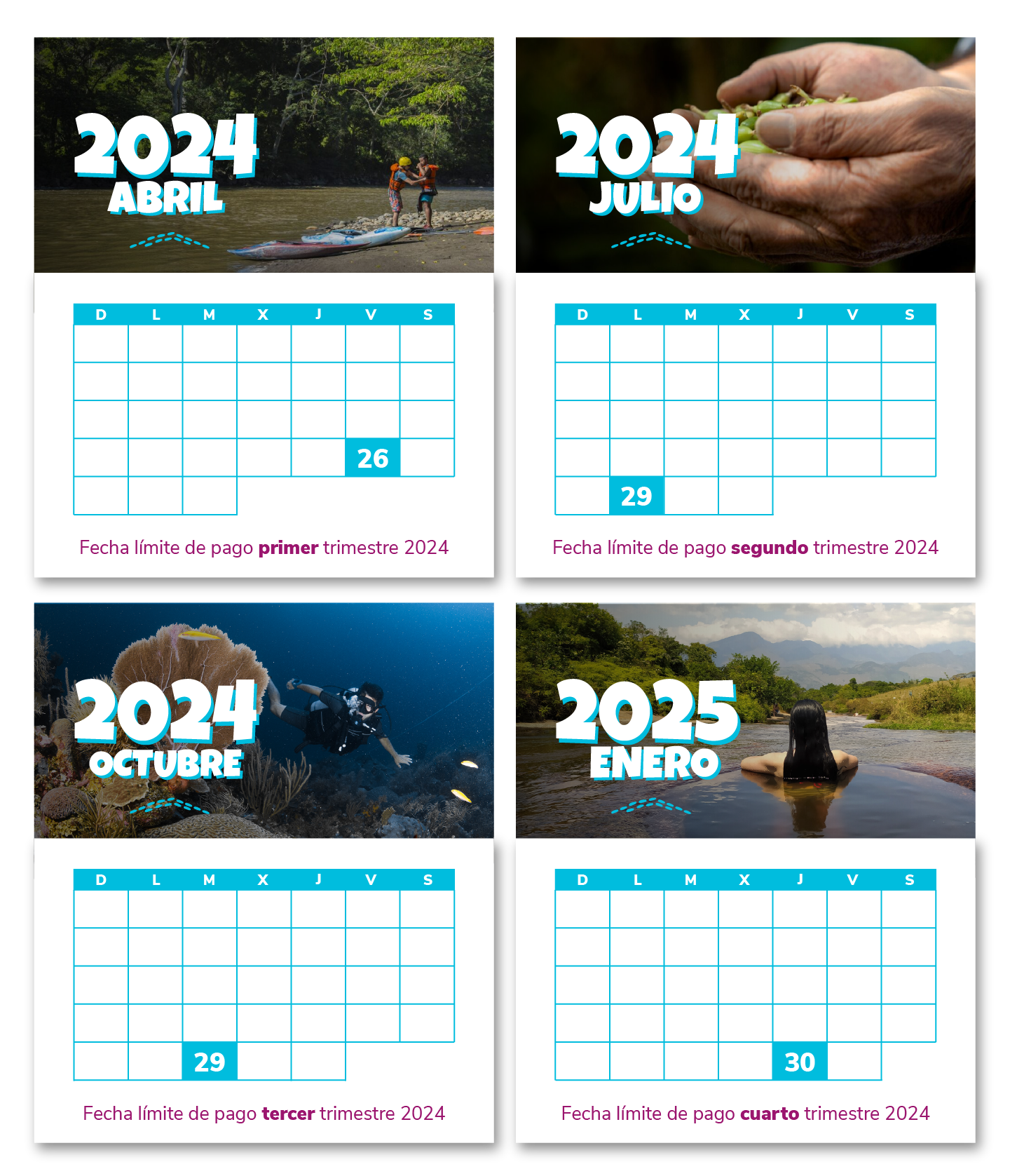 Calendario pagos 2021
