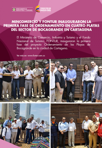MinComercio y Fontur inauguraron primera fase de ordenamiento en cuatro playas del sector de Bocagrande en Cartagena